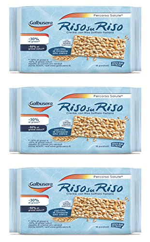 3x Galbusera Riso su riso Crackers Puffreis 10 x 38g Portionen snack 380g von Galbusera