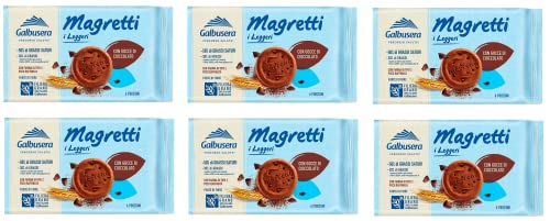 6x Galbusera Magretti Con Gocce di cioccolato Butterkeks mit Schokolade 160 gr von Galbusera