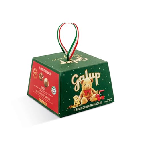 Galup® | Traditioneller Panettone Gran Galup | Mini Panettone mit kandierten Zitrusfrüchten und Rosinen überzogen mit Haselnuss, Zucker und Mandeln - 100 g von Galup