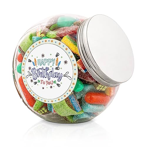 Happy Birthday Fruchtgummi 1kg |Geschenk für Geburtstag|Buntes süßes Kaugummi im Glas |Geburtstagssüßigkeiten |Geschenk für Kinder, Jungen und Mädchen von Gama