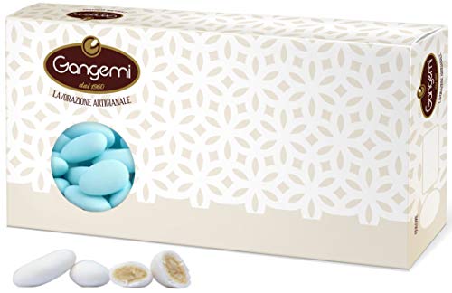 Gangemi Confetti - Feine Hochzeitsmandeln Klassische italienische Hochzeit Gastgeschenke - ZuckerMandeln aus Sizilien (ca 280 Stück) Blau - 1 kg von Gangemi