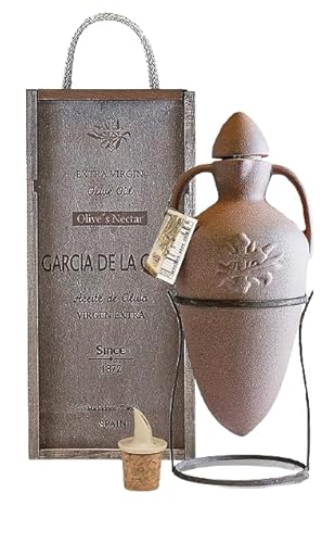 GARCÍA DE LA CRUZ - Natives Bio-Olivenöl Extra, Sonderedition, Geschenkbox, handgefertigter Keramikbehälter, aus Spanien, Montes de Toledo, Amphora - 500 ml von García DE LA cruz 1872