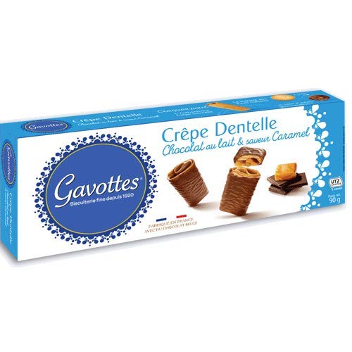 Gavottes - Waffelröllchen (Crêpe Dentelles) mit Vollmilchschokolade und Karamell 90 g von Gavottes