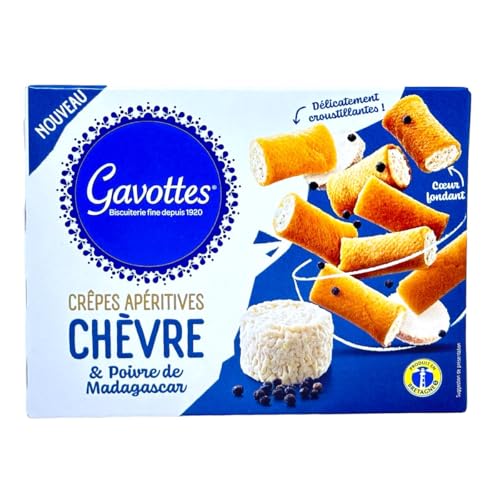 Knusprige Gavottes Crêpes Apéritives Chèvre mit Ziegenkäse und Madagaskar Pfeffer von Gavottes