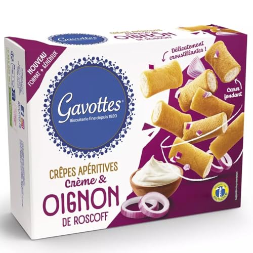 Knusprige Gavottes Crêpes mit Sahne und Roscoff-Zwiebeln - 80 Gramm von Gavottes