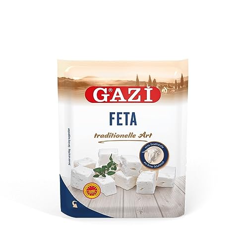 Gazi Feta in Vakuumverpackung - 10x 150g Vakuum - Schafkäse Schafskäse Fetakäse Schaf Käse Koyun peyniri 43% Fett i.Tr. aus 100% Schafmilch, mikrobielles Lab, vegetarisch, glutenfrei zu Börek zu Salat von Gazi