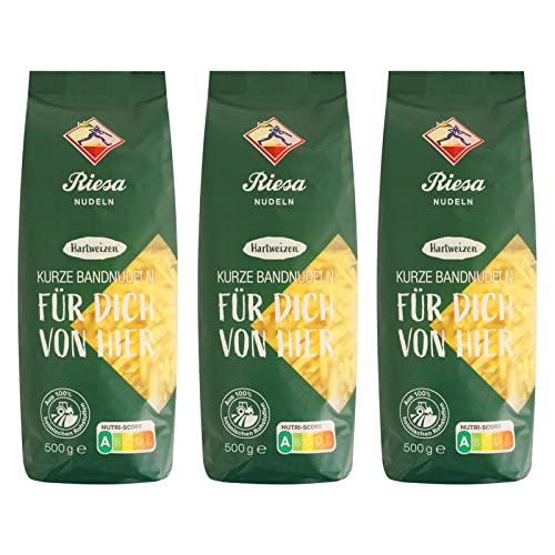 3er Pack Riesa Nudel Hartweizen Schmale Bandnudeln (3 x 500 g) von Geakv