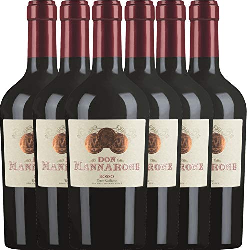 Don Mannarone Rosso Terre Siciliane von Mánnara - Rotwein 6 x 0,75l 2020 VINELLO - 6er - Weinpaket inkl. kostenlosem VINELLO.weinausgießer von Geakv