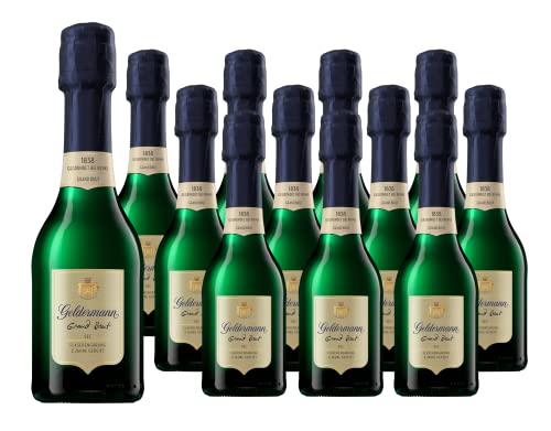 Geldermann Grand Brut Sekt | Trockener Schaumwein aus Deutschland | Eleganter Premiumsekt in der Kleinflasche perfekt zum Mitnehmen (12 x 0,2l) von Geldermann