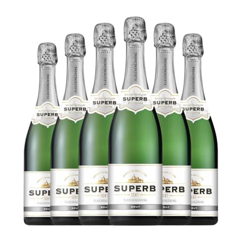 Geldermann Superb Sekt Brut 75 cl Weißer Sekt (Karton mit 6 Flaschen von 75 cl) von Geldermann