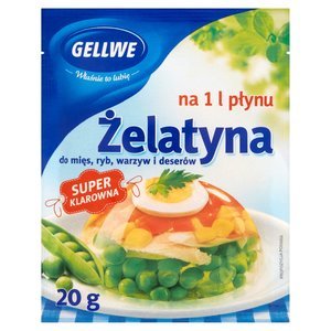 Gellwe Speisegelatine für Fleisch, Fisch, Gemüse und Desserts /// Zelatyna do mies, ryb, warzyw i deserow 20g von Gellwe
