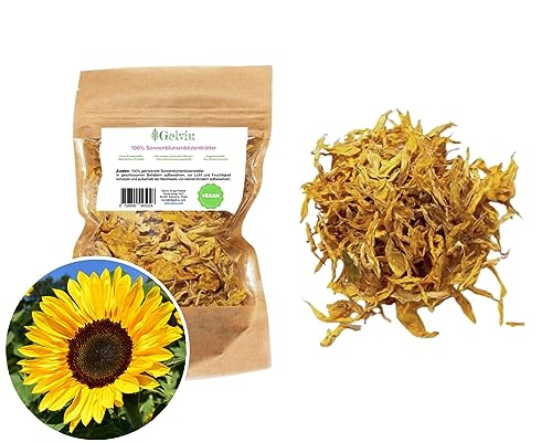 GELVIU Getrocknete Sonnenblumenblätter Tee 300g Natürlicher Geschmacks und Schönheitsverstärker Sonnenblumenblütenblätter Tee Natürliche Quelle von Antioxidantien von Gelviu