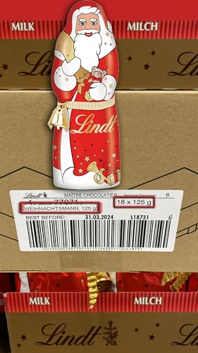 18x 125g Lindt Weihnachtsmann Alpenvollmilch | 2,25 kg von Generic