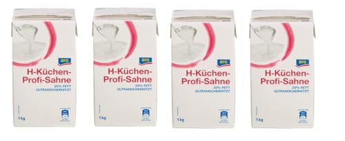 4x aro H-Küchen-Profi-Sahne 20% Fett - 1 l Packung von Generic