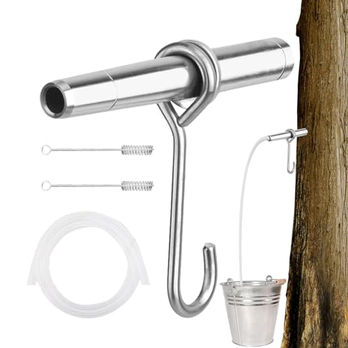 Ahornsirup-Wasserhähne – energiesparende Wasserhähne, Ahornsirup-Wasserhahn-Set | Ahornsirup-Zapfhahn-Set aus Edelstahl, Ahornsirup-Klopfset, Ahornbaum-Gewindebohrer, Ahornsaft-Eimer-Haken, für von Generic