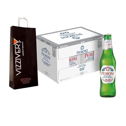 BIRRA PERONI - Peroni Bier – Karton mit 24 Flaschen Peroni-Bier 0,0% alkoholfrei – Mit Vizzivery-Umschlag - 24 Glasflaschen 33 cl von Generic