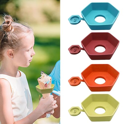 Eiscreme-Halter für Kinder, Tropffreie Silikon-Eis am Stiel-Halter, Eis am Stiel-Halter für Wiederverwendbare Kinder, Waschbarer Eiscreme-Sammler für Kinder, Halter für Gefrorene Leckereien (4 Stück) von Generic