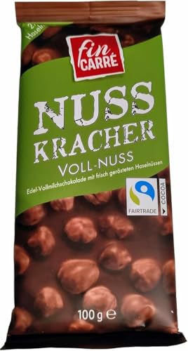 FIN CARRE - Nuss Kracher Voll Nuss - Bar of Dark Chocolate 32% Cocoa with Nuss Whole, Tasting Gourmet and Crispy - 100g von Generic