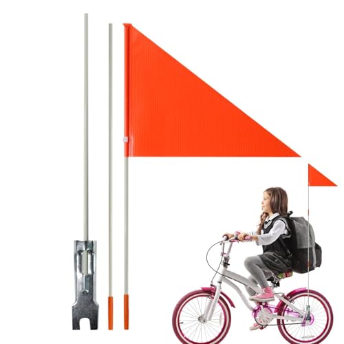 Fahrrad-Sicherheitsflagge – Dirt-Bikes-Sicherheitsflagge, Off-Road-Sicherheitsfahrrad-Flagge | Warnung Go Cart, Wasserabweisende Sicherheitsflagge Mit Stangen, Glasfaserstangen, Wasserdichte Autokolon von Generic