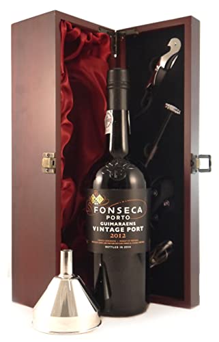 Fonseca Guimaraens Vintage Port 2012 with Port Funnel in silk lined wooden box in einer Geschenkbox, da zu 4 Weinaccessoires, 1 x 750ml von Generic