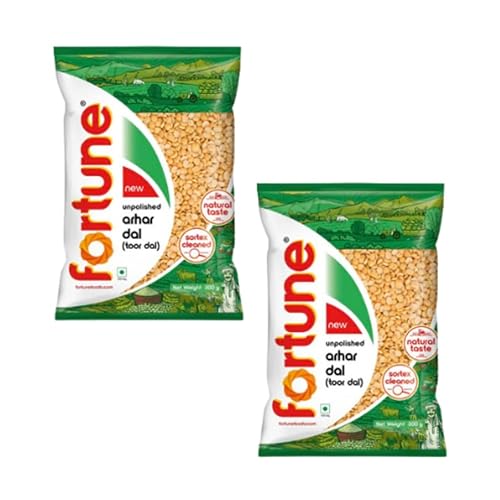 Fortune Linsen (2 x 500g) - Hochwertiges Linsen-Bundle (Toor dal plain) von Generic