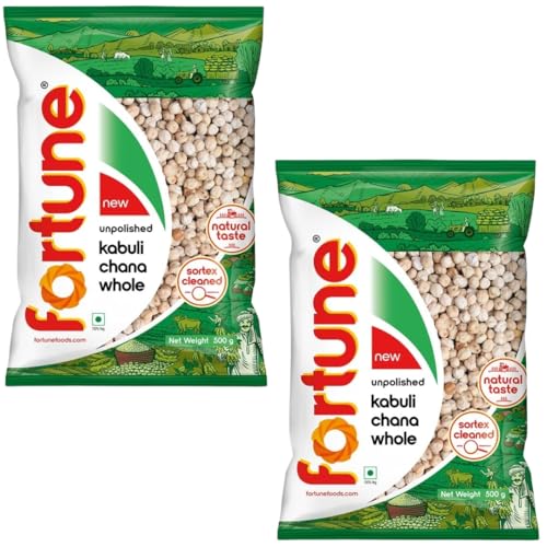 Fortune Linsen (2 x 500g) - Hochwertiges Linsen-Bundle (White Chickpeas/Kabuli Chana) von Generic