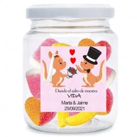 Gelatine Aufkleber Glas Witzig Personalisierbar Konfekt Hochzeit von Generic