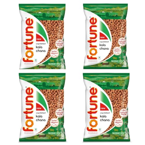 Generic Fortune Linsen (4 x 500g) - Hochwertiges Linsen-Bündel (Brown Chickpea/Kala Chana) von Generic