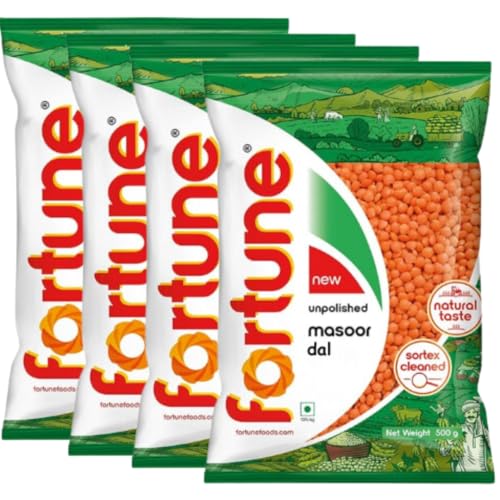 Generic Fortune Linsen (4 x 500g) - Hochwertiges Linsen-Bündel (Red Lentils/Masoor Split) von Generic