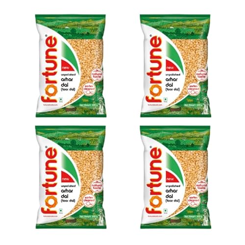 Generic Fortune Linsen (4 x 500g) - Hochwertiges Linsen-Bündel (Toor Dal Plain/Pigeon Peas) von Generic