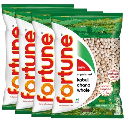 Generic Fortune Linsen (4 x 500g) - Hochwertiges Linsen-Bündel (White Chickpeas/Kabuli Chana) von Generic