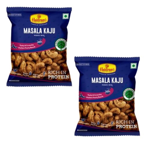 Generic Haldiram's Masala Kaju (Bundle von 2 x 40g) - Frisch verpackte Cashewnüsse mit Masala-Geschmack von Generic