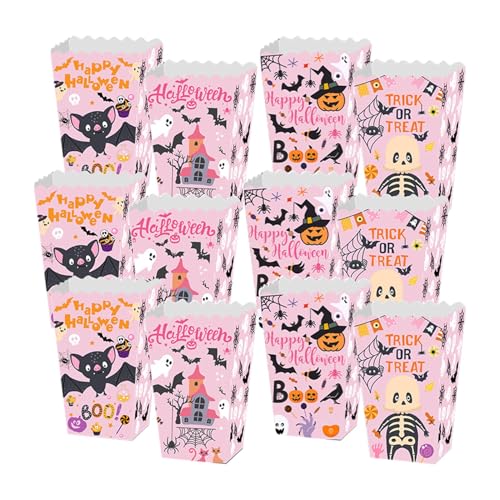 Halloween-Popcorn-Box | Vorratsbehälter & -boxen Set mit 12 Stück – gruselige Süßigkeiten-Behälter, Boxen für Events von Generic