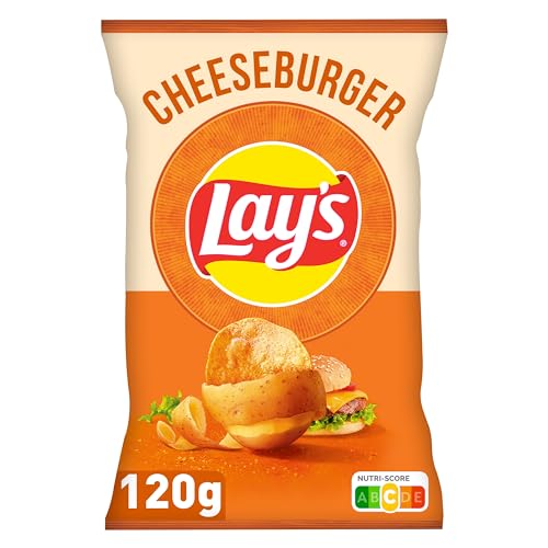 LAYS Cheeseburger Chips mit Cheeseburger Geschmack der Geschmack von Chips aus Frankreich Snack Kartoffelchips Asiatische Crisps Zwischenmahlzeit mit Sonnenblumenöl 120 g von Lay's