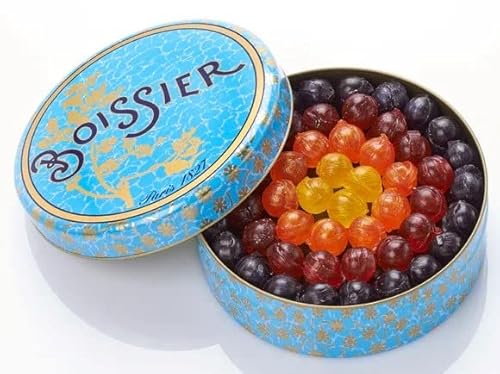 Maison Boissier Maître Confiseur - Bonbons Boule Fruits | Fruit Ball Candies - Süßigkeiten Box verschiedene Leckereien | aus Frankreich - 275gr metall Geschenkbox von Generic