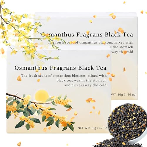 Osmanthus Fragrans Schwarztee, Osmanthus Schwarztee, Osmanthus Tee, Osmanthus Blütentee, Schwarztee für Osmanthus, wärmt Ihren Magen – 36 g (One Size, 2Box) von Generic