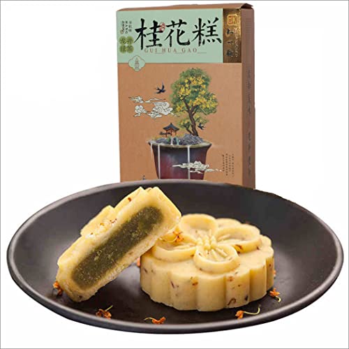 Osmanthus Gelee Gebäck, berühmte chinesische weiche Kuchen/Kekse, 5 Stücke/6.7 oz./190g, 3 optionale Aromen,桂花糕 (190 g (1er Pack), Grüner Tee) von Generic