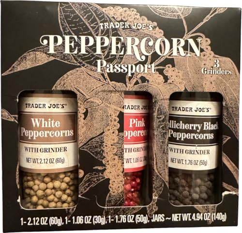 Peppermint Passport, White Pink Tellicherry, Black Peppercorns Gift Set (3 Grinders) von Generic