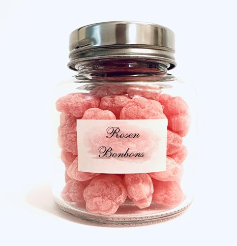 Rosen Bonbons 150 g - Rosenbonbons im Schmuckglas - von Generic