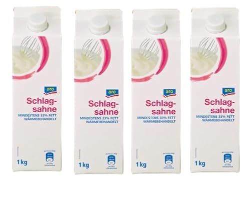 Schlagsahne 33% Fett gekühlt - 1 l 4 er Pack von Generic