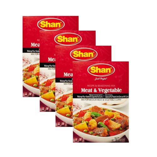 Shan - Fleisch- und Gemüsecurry (Bundle von 4 x 100g) - Authentische Gewürzmischung - Perfekt zum Würzen von Fleisch und Gemüsegerichten von Generic