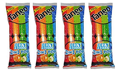 Tango Eezy Freezzy 2-in-1 Ice Pops – Kirsche, Tango Orange, Apfel & Blaue Himbeere gefrierbare Pops 4 x 8 Packungen (32 Freeze Pops) von Generic