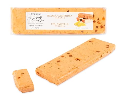 Vicens Agramunt's Torrons - Artisan Nougat Collection - Soft Almond Nougat with Orange/Zartes Mandelnougat mit Orange - 300gr (1 stück) von Generic