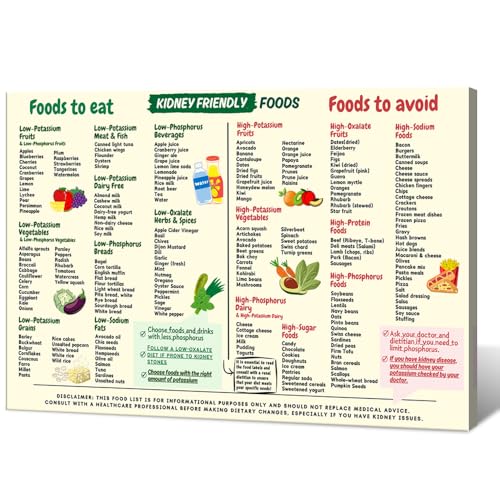 Wandposter "Kidney Friendly Foods" Ernährungsführer von Generic