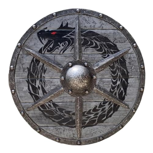 Wikinger Schild, Wikinger Mittelalter Schild für Erwachsene, Wikinger-Rundschild, Rundschild aus, Dekoratives Schild Spielzeug für Restaurant, Mittelalter Valhalla Warweave Wikinger Schild von Generic