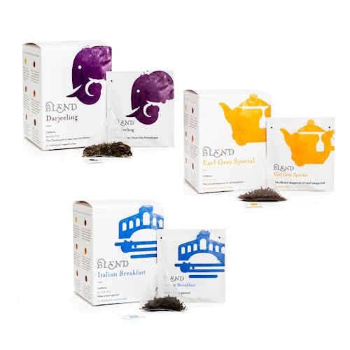 Blend® Tea | Tè Nero English Breakfast Ceylon BOP | Earl Grey Bergamotto | Tè Nero Darjeeling FTGFOP-1 | Collezione di Tè Neri in Filtri Piramidali - 45 Piramidi (90 Gr) von Generico