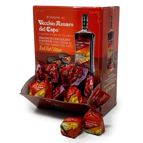 Caffo® | Vecchio Amaro del Capo® | Dunkle Schokoladen-Pralinencreme mit Vecchio Amaro del Capo® Chili-Pfeffer - 1000 Gr | Dunkles Schokoladenbonbon (ca. 50 Pralinen) von Generico