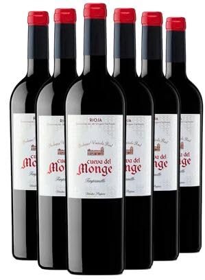 Cueva del Monge -200 Monges - Kostenloser Versand 24 Stunden - Geschenkwein - Rotwein - Rioja - Versand durch Privatanbau (6 x Flasche 75 cl, Rot) von Genérico