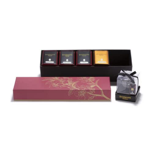 Dammann-Brüder | Exquisite Box | Cofanetto Tee & Tisana + Infusore | Scatola Regalo Tè in Foglia 4 Sapori | Tè Neri, Oolong und Tisana Sfusi in Lattine - 120 Gr | Cofanetto Regalo Tee von Generico