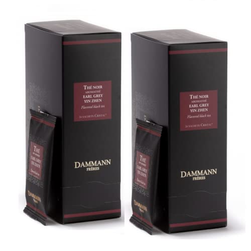 Dammann Frères® | Bergamotte-Schwarztee | Schwarzer Tee Earl Grey – 2 x 24 Teebeutel (96 g) | Teebeutelpackungen | Schwarztee-Bergamotte-Geschmack | Earl Grey Tee & Yin Zhen von Generico